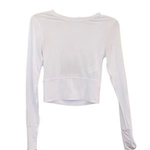 NWOT - Heroine Sport Apex Long Sleeve Open Back Top in White - XS